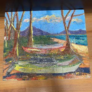 Oil Painting on Cigar Box